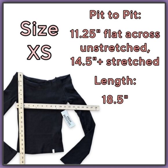 BDG Stella Boatneck Waffle knit Long Sleeve Tee Black - Picture 9 of 16